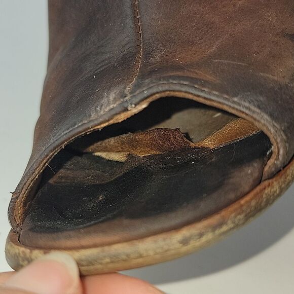 Paul Green Cayanne Peep Toe Ankle Booties Nubuck Leather Block Heel - Picture 6 of 16